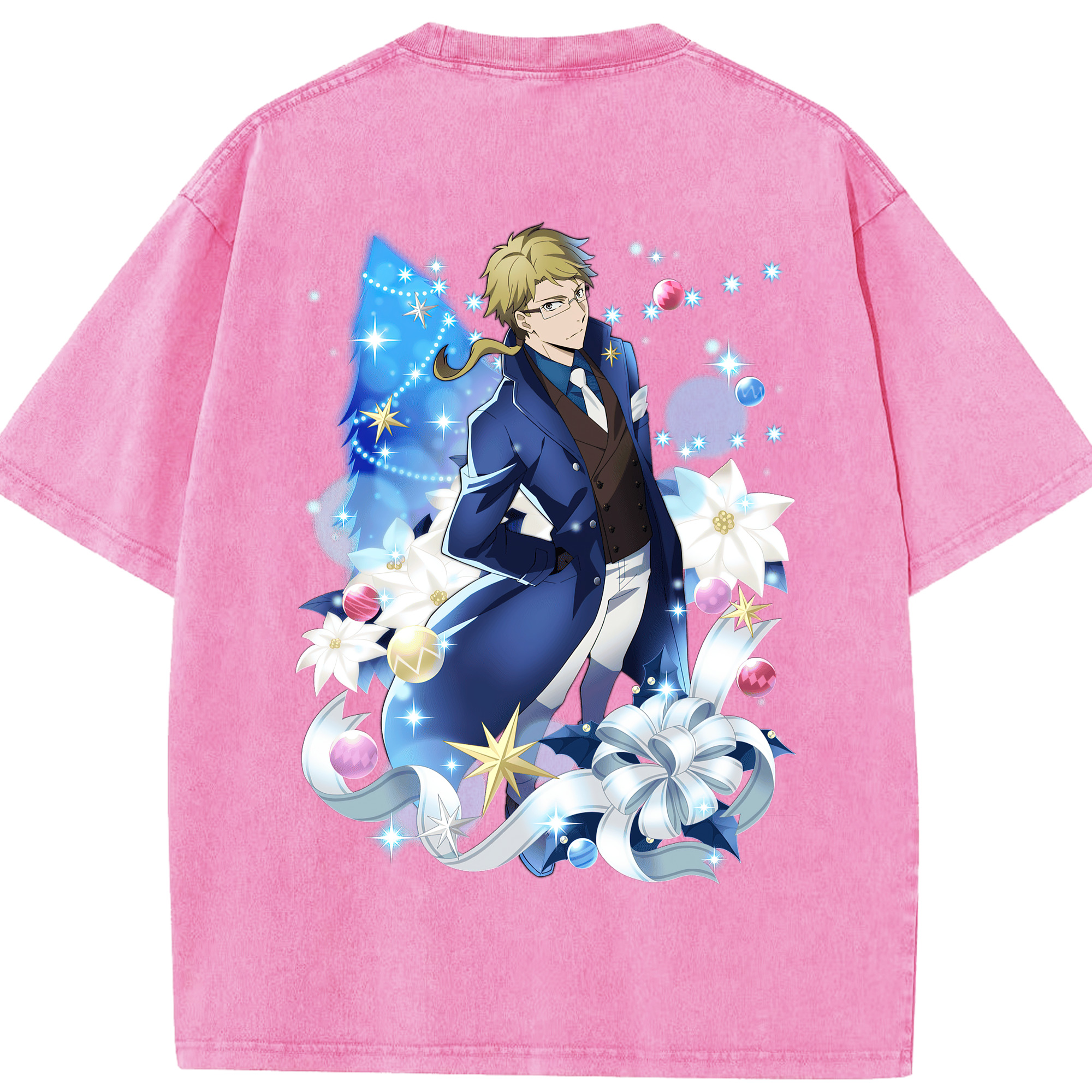 （画像用） 文豪ストレイドッグス Bungo Stray Dogs 綿100% ヴィンテージ風 半袖Tシャツ（背面プリント）